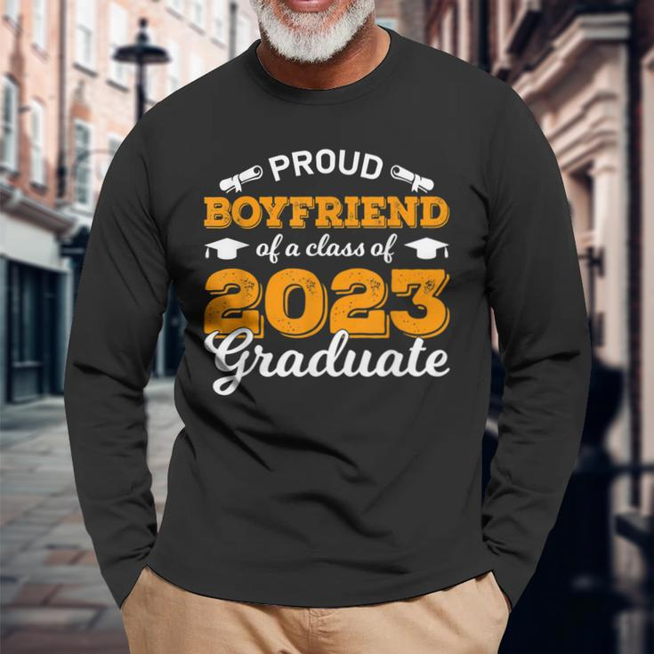 Proud Boyfriend Of A Class Of 2023 Graduate Idea Graduation Long Sleeve T-Shirt T-Shirt Gifts for Old Men