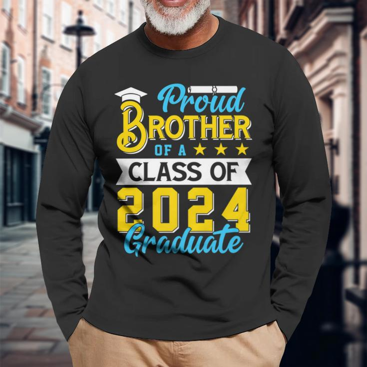 Proud Brother Of A Class Of 2024 Graduate Senior 2024 Long Sleeve T-Shirt T-Shirt Gifts for Old Men