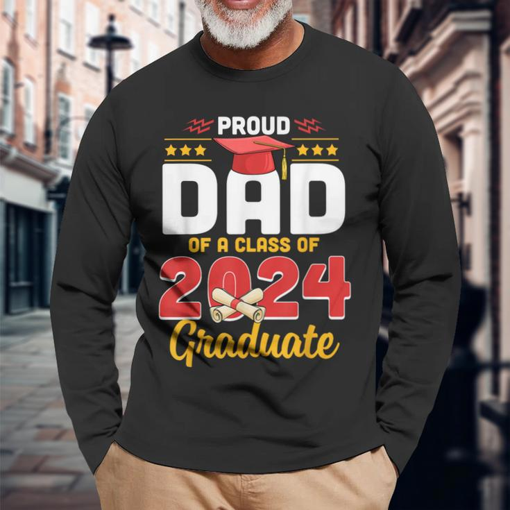 Proud Dad Of A Class Of 2024 Graduate Senior Long Sleeve T-Shirt T-Shirt Gifts for Old Men