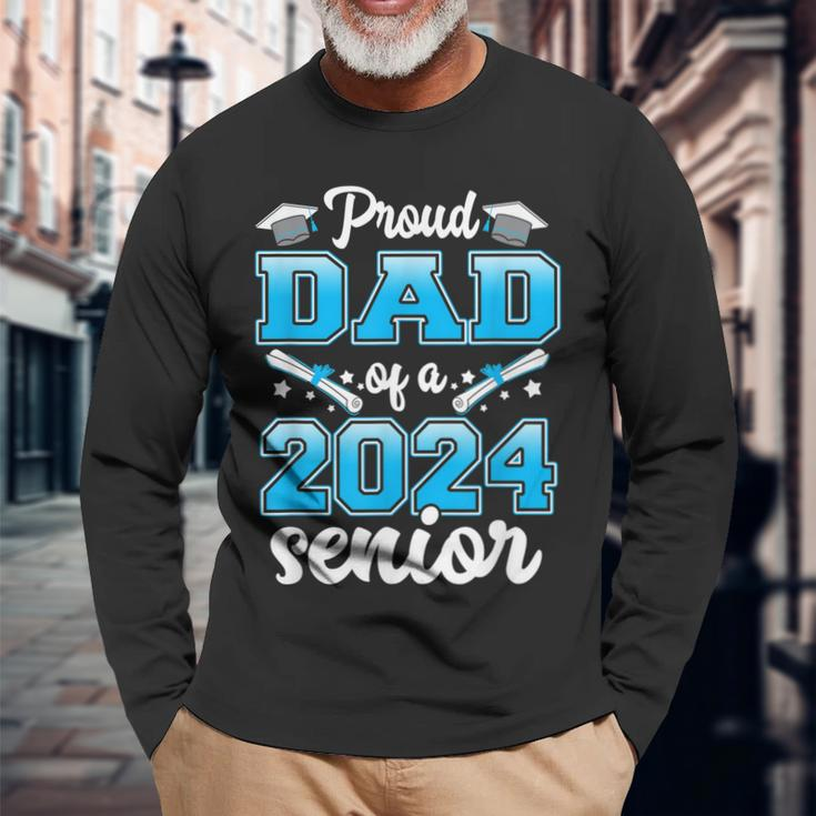 Proud Dad Of A Class Of 2024 Senior Heart Graduation Long Sleeve T-Shirt T-Shirt Gifts for Old Men