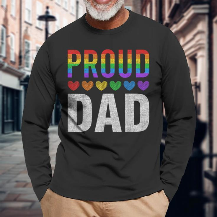 Proud Dad Of Gay Lesbian Lgbt Matching Pride Ally Long Sleeve T-Shirt T-Shirt Gifts for Old Men