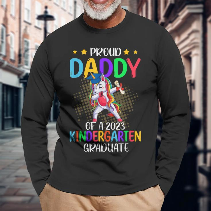 Proud Daddy Of A 2023 Kindergarten Graduate Unicorn Long Sleeve T-Shirt T-Shirt Gifts for Old Men