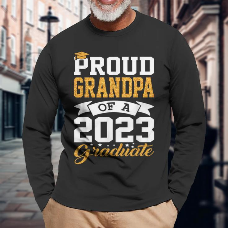 Proud Grandpa Class Of 2023 Senior Graduate Graduation Long Sleeve T-Shirt Gifts for Old Men