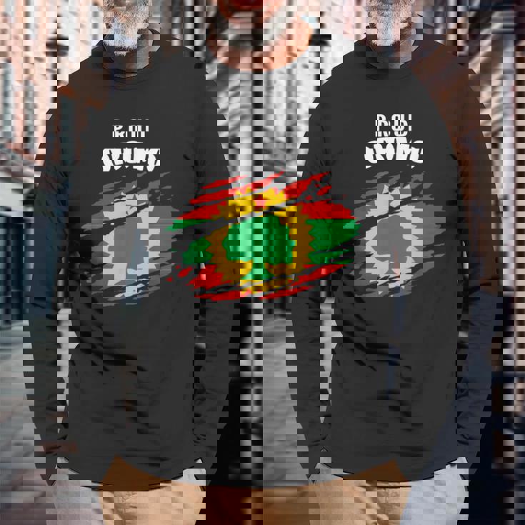 Proud Oromo Oromia Flag Ethiopian Afaan Oromoo Ethiopia Boys Long Sleeve T-Shirt Gifts for Old Men