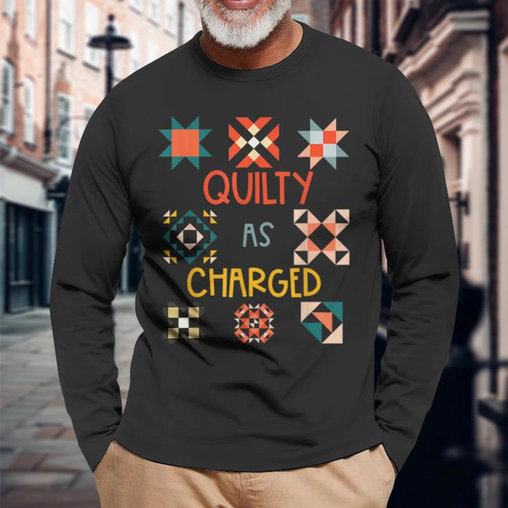 Quilty As Charged Long Sleeve T-Shirt Gifts for Old Men