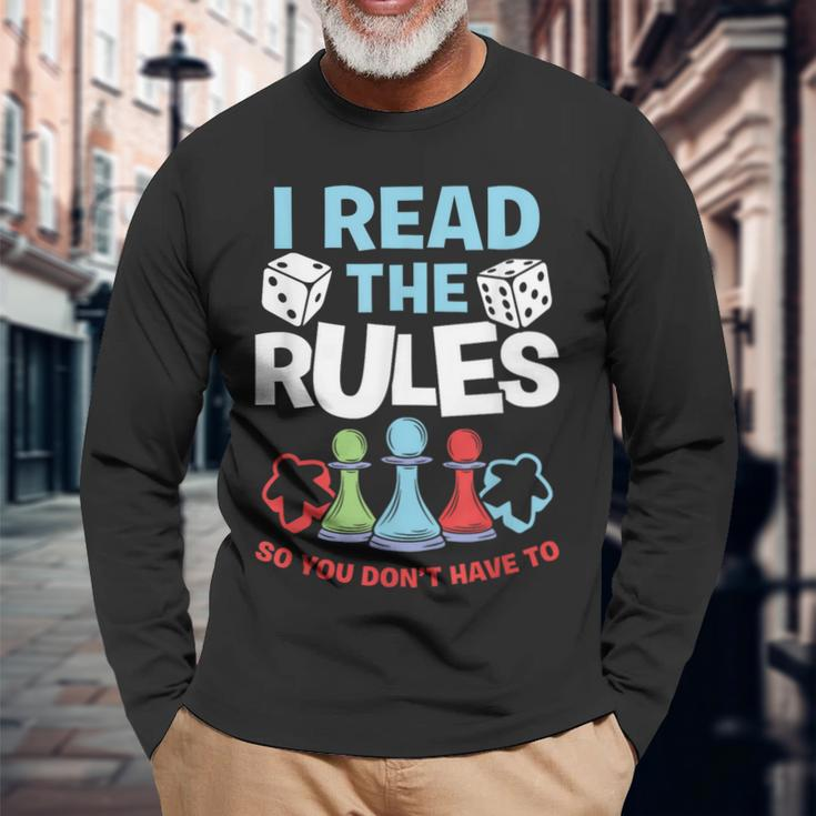 I Read The Rules Board Dice Chess Board Gaming Board Gamers Long Sleeve T-Shirt T-Shirt Gifts for Old Men