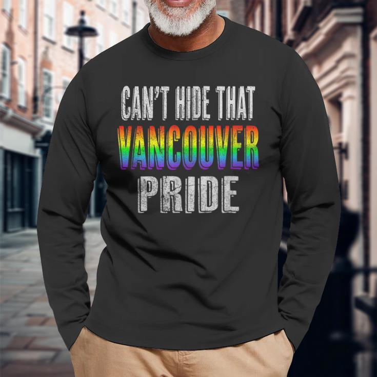 Retro 70S 80S Style Cant Hide That Vancouver Gay Pride Long Sleeve T-Shirt Gifts for Old Men