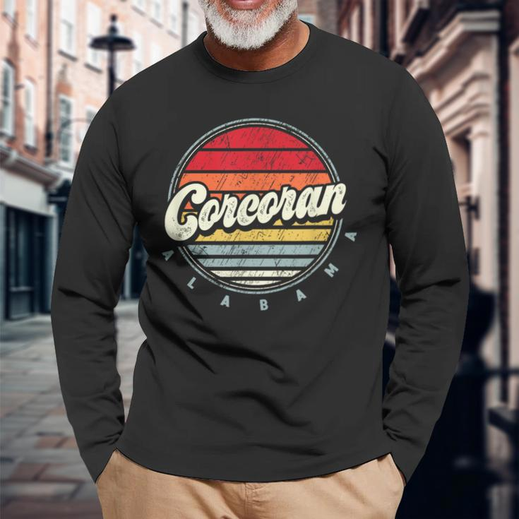 Retro Corcoran Home State Cool 70S Style Sunset Long Sleeve T-Shirt Gifts for Old Men