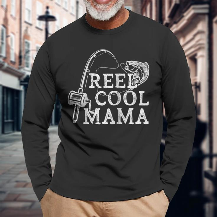 Retro Reel Cool Mama Fishing Fisher Long Sleeve T-Shirt T-Shirt Gifts for Old Men