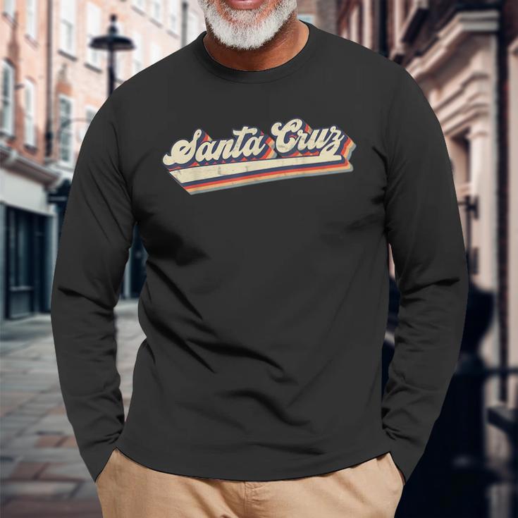 Retro Santa Cruz California Saying Surfer Long Sleeve T-Shirt Gifts for Old Men