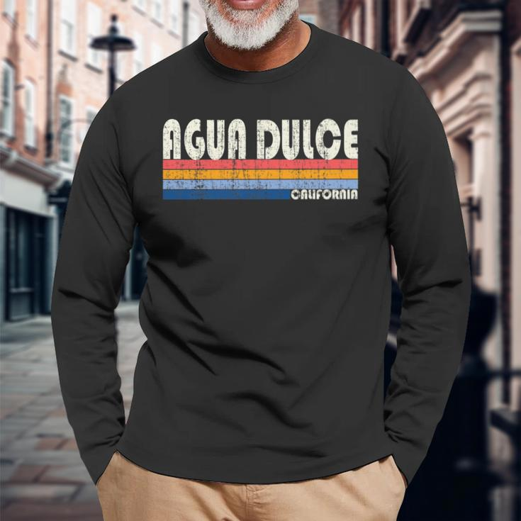 Retro Vintage 70S 80S Style Agua Dulce Ca Long Sleeve T-Shirt Gifts for Old Men