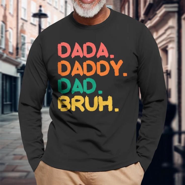Retro Vintage Dada Daddy Dad Bruh Fathers Day 2023 Long Sleeve T-Shirt T-Shirt Gifts for Old Men