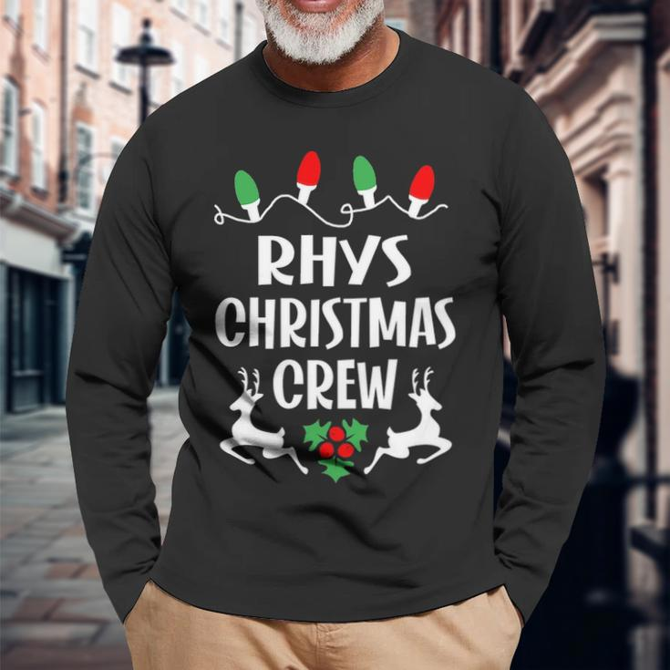 Rhys Name Christmas Crew Rhys Long Sleeve T-Shirt Gifts for Old Men