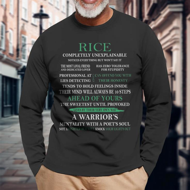 Rice Name Rice Completely Unexplainable Long Sleeve T-Shirt Gifts for Old Men
