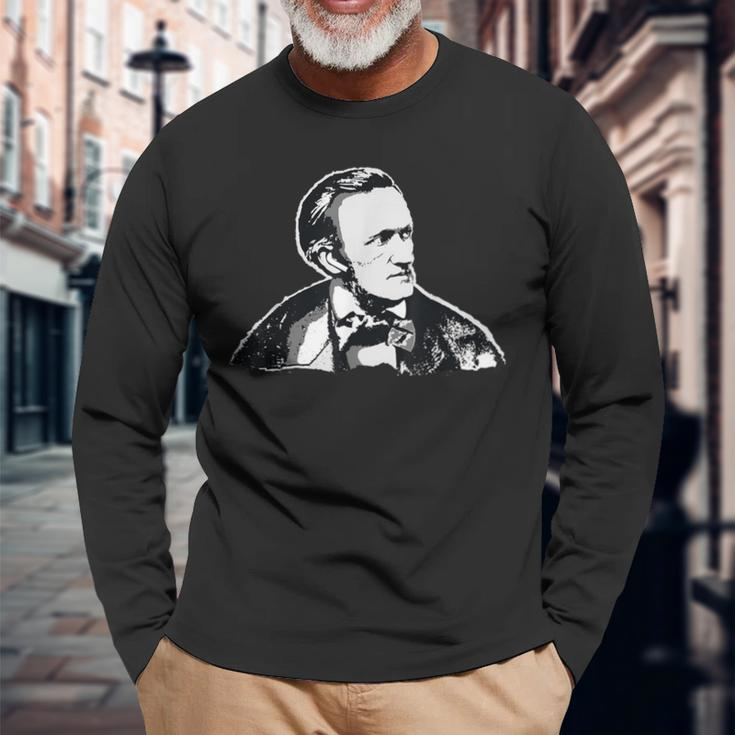 Richard Wagner Classical Composer Earbuds Long Sleeve T-Shirt Gifts for Old Men