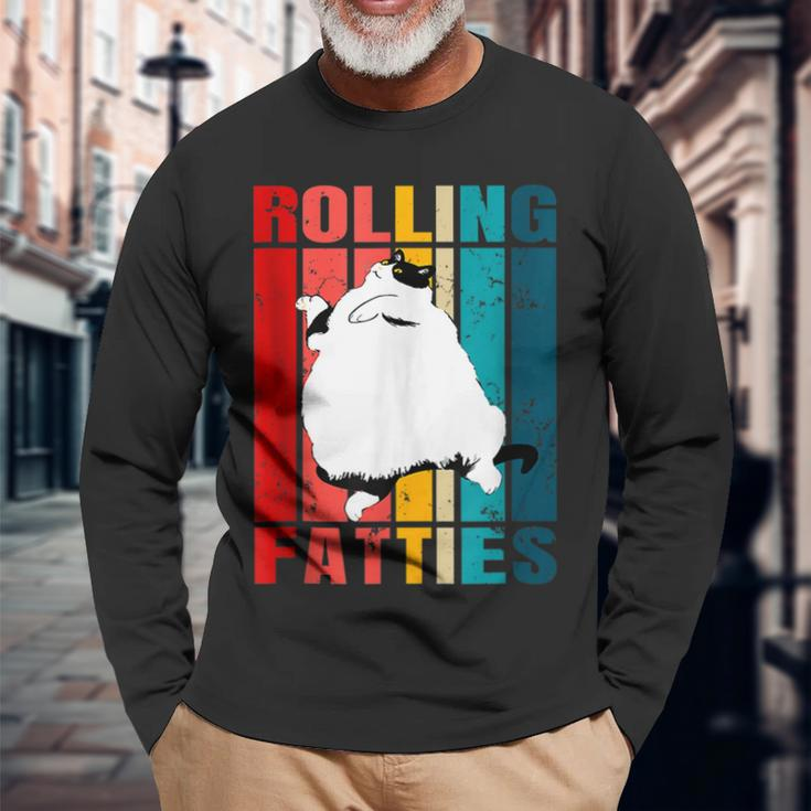 Rolling Fatties Cat Cat Lover Cat Pet Owner Long Sleeve T-Shirt Gifts for Old Men