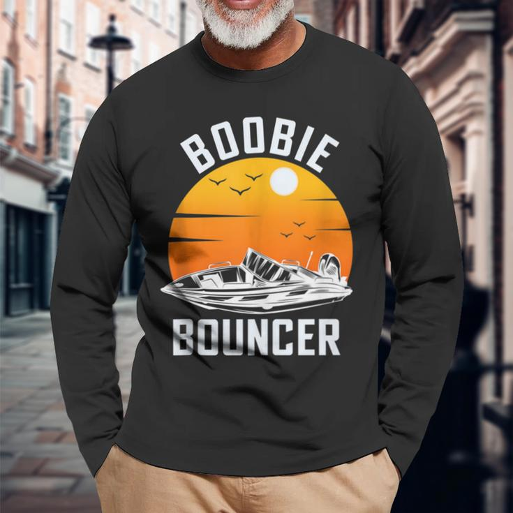 Sailing Boat Boobie Bouncer Vintage Long Sleeve T-Shirt Gifts for Old Men