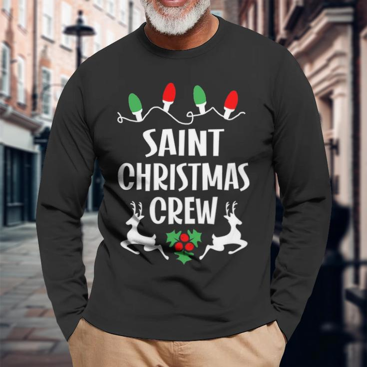 Saint Name Christmas Crew Saint Long Sleeve T-Shirt Gifts for Old Men
