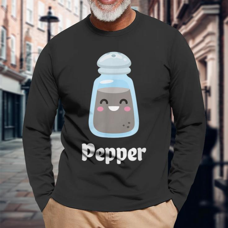 Salt & Pepper Matching Couple Halloween Best Friends Cute Long Sleeve T-Shirt Gifts for Old Men