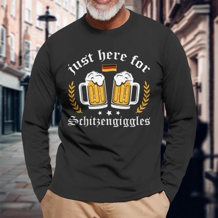 Here For Schitzengiggles Oktoberfest Group Bachelor Party Long Sleeve T-Shirt Gifts for Old Men
