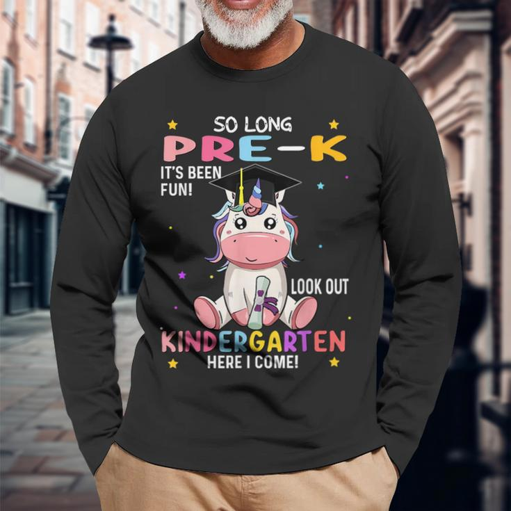 So Long Pre K Graduation 2023 Look Out Kindergarten Girls Long Sleeve T-Shirt T-Shirt Gifts for Old Men