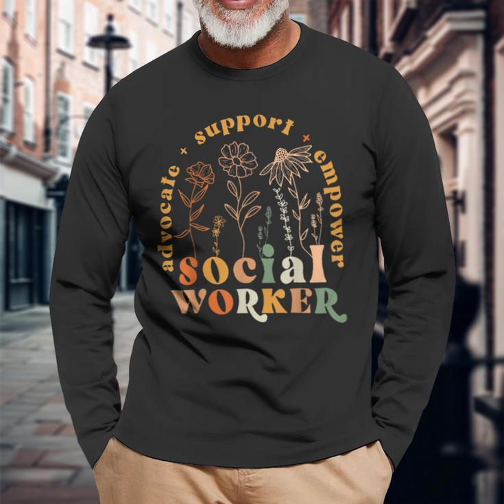 Social Worker Social Work Month Long Sleeve Gifts for Old Men