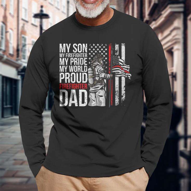 My Son My Firefighter My Pride Firefighter Dad Long Sleeve T-Shirt T-Shirt Gifts for Old Men
