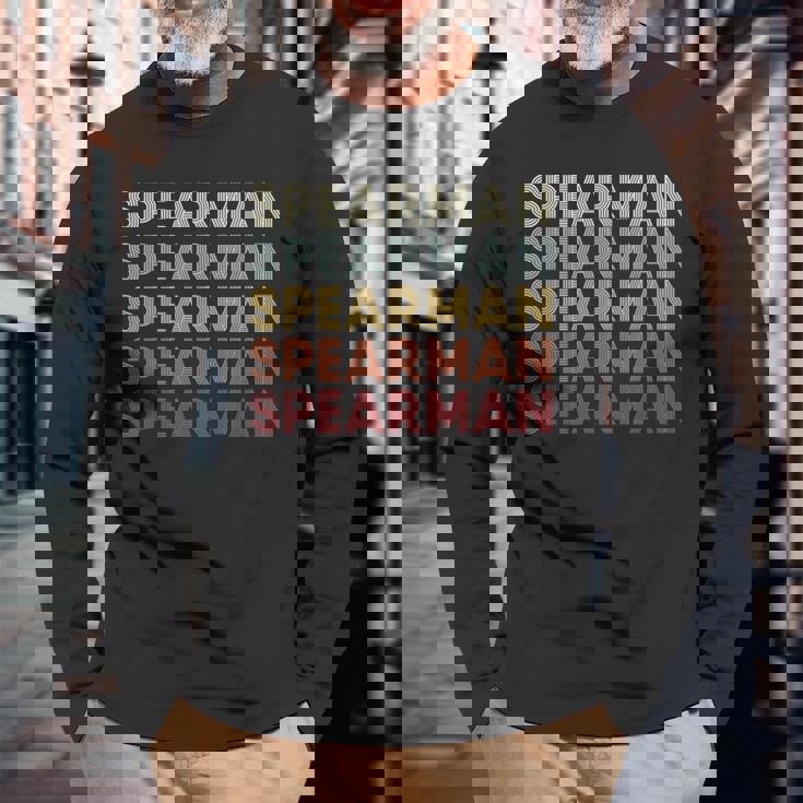 Spearman Texas Spearman Tx Retro Vintage Text Long Sleeve T-Shirt Gifts for Old Men