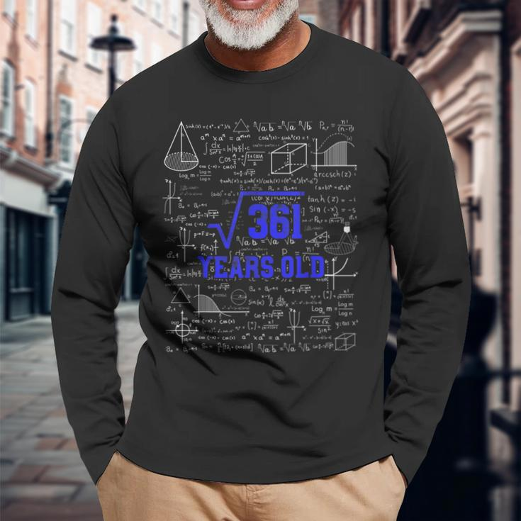 Square Root Of 361 19Th Birthday 19 Years Old Math Bday Math Long Sleeve T-Shirt T-Shirt Gifts for Old Men