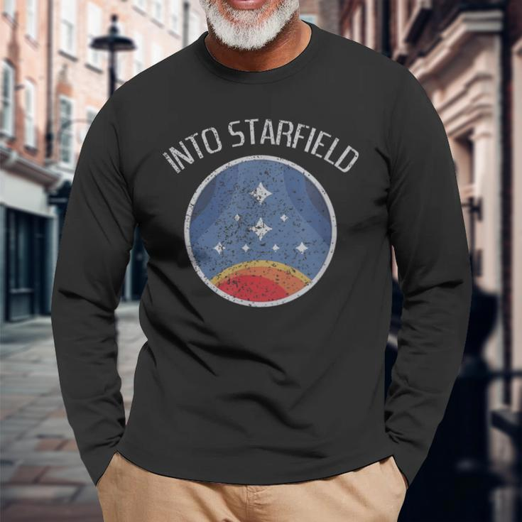 Starfield Star Field Space Galaxy Universe Vintage Long Sleeve T-Shirt Gifts for Old Men