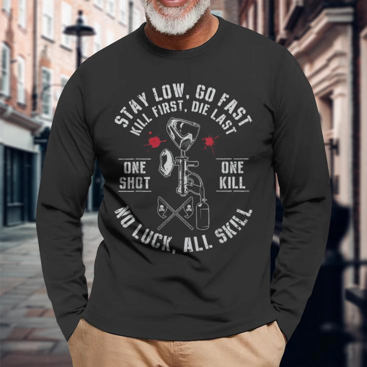 Stay Low Go Fast Paintball Players Slogan Men Long Sleeve T-Shirt Gifts for Old Men