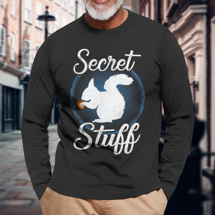 Super Secret Stuff Squirrel Armed Forces Long Sleeve T-Shirt Gifts for Old Men