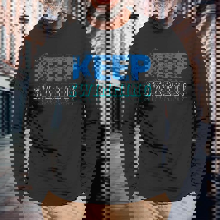 Swimming Swim Beach Love Ocean Swimmer Idea Swimming Long Sleeve T-Shirt T-Shirt Gifts for Old Men