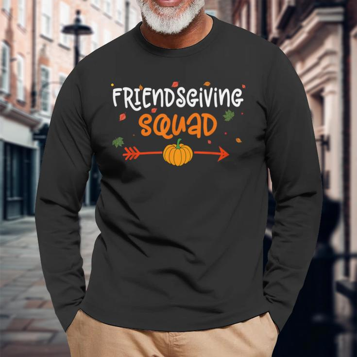 Thanksgiving Friendsgiving Squad Team Thankful Matching Long Sleeve T-Shirt Gifts for Old Men