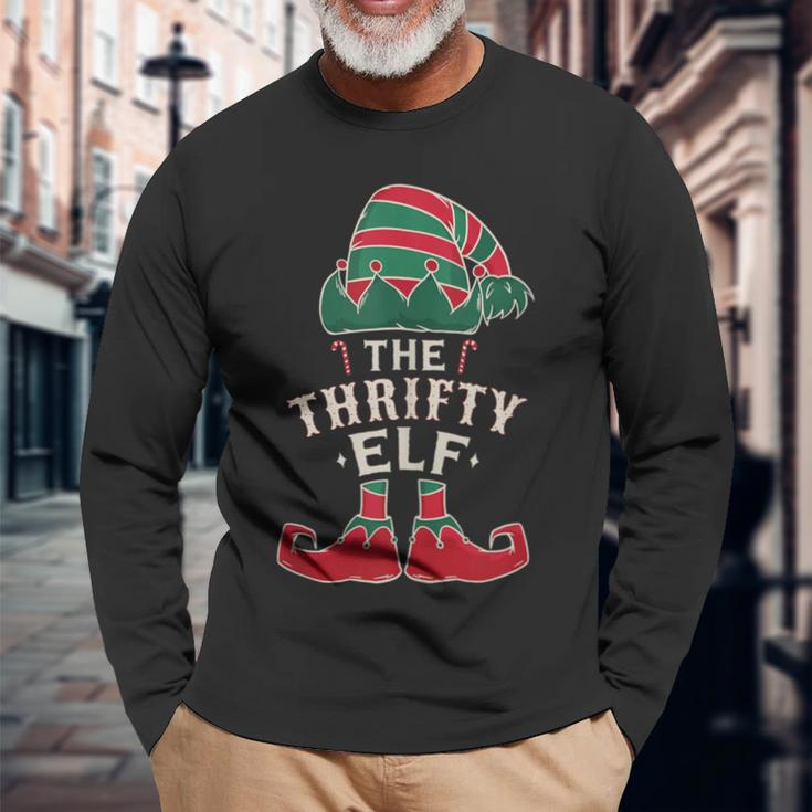 The Thrifty Elf Cute Ugly Christmas Sweater Family Long Sleeve T-Shirt Gifts for Old Men