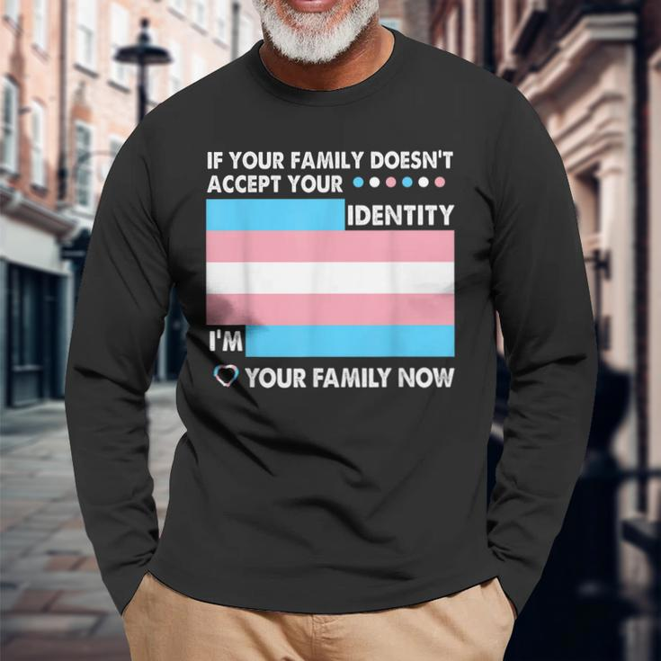 Transgender Support Trans Dad Mom Lgbt Ally Pride Flag Long Sleeve T-Shirt T-Shirt Gifts for Old Men