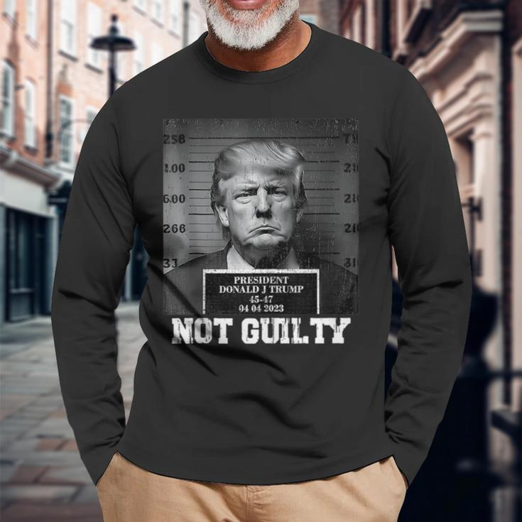 Trump Not Guilty 2024 Free Trump Long Sleeve T-Shirt Gifts for Old Men