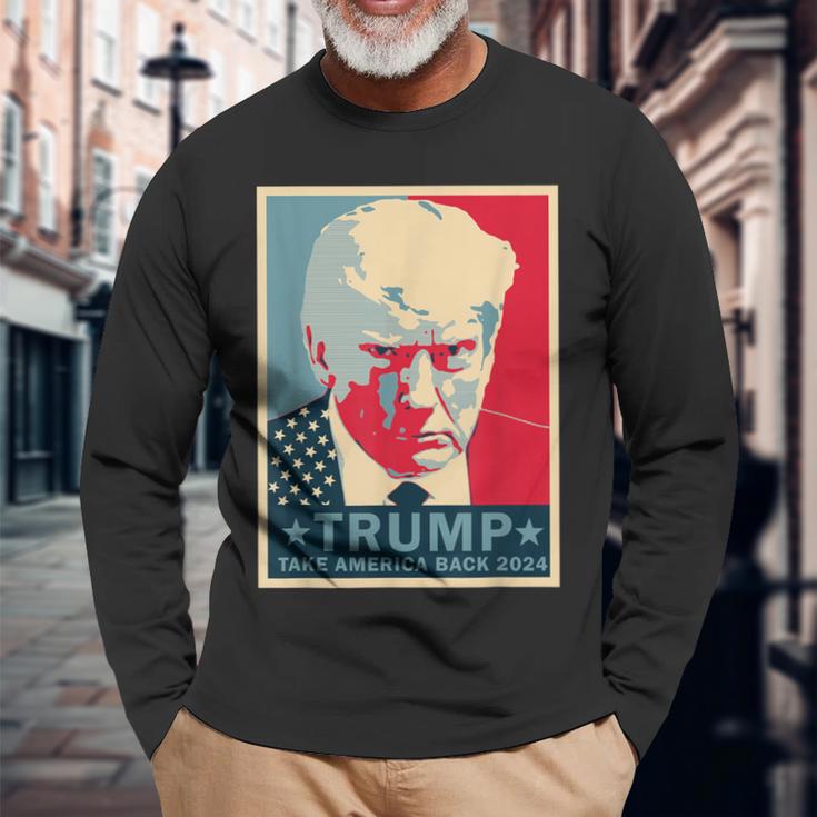 Trump Shot Take America Back 2024 Long Sleeve Gifts for Old Men