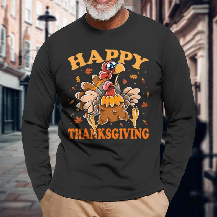 Turkey Day Turkey Happy Thanksgiving Long Sleeve T-Shirt Gifts for Old Men