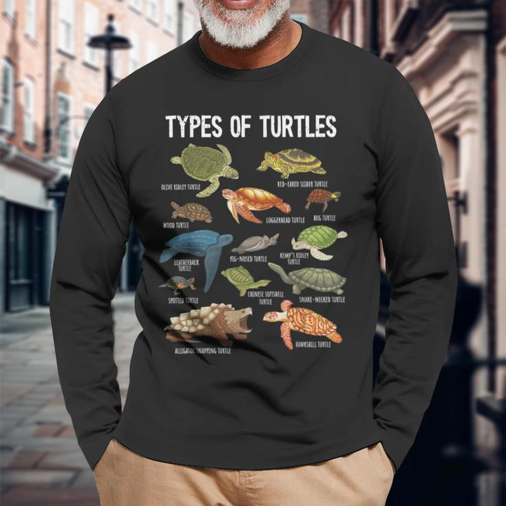 Turtle Lover Turtle Art Types Turtle Turtle Long Sleeve T-Shirt Gifts for Old Men
