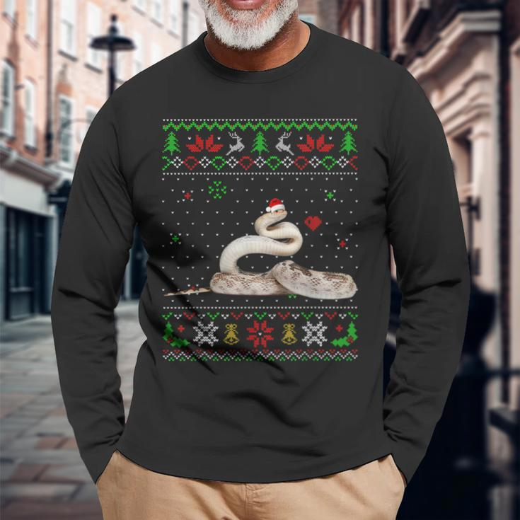 Ugly Christmas Pajama Sweater Snake Animals Lover Long Sleeve T-Shirt Gifts for Old Men