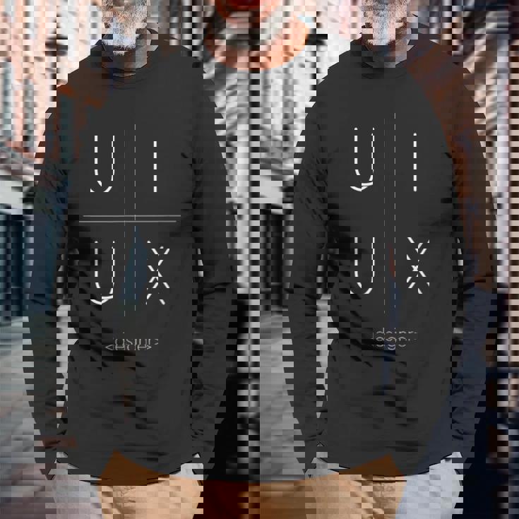 Ui Ux User Interface Experience er Coding Long Sleeve T-Shirt Gifts for Old Men