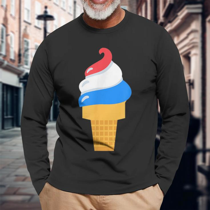 Usa Ice Cream Cone Cute For 4Th Of July Usa Long Sleeve T-Shirt T-Shirt Gifts for Old Men