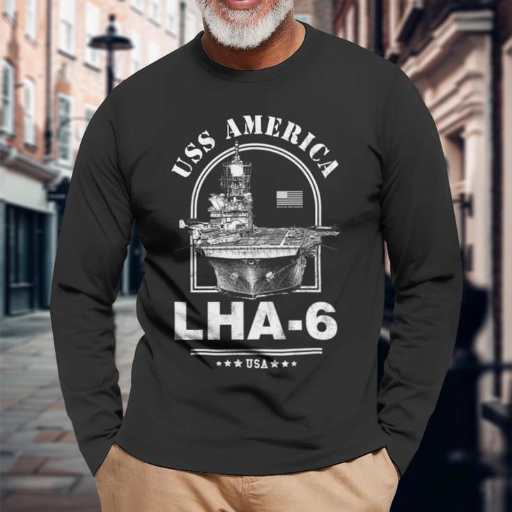 Uss America Lha-6 Long Sleeve T-Shirt Gifts for Old Men