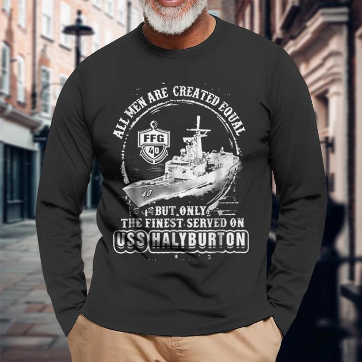 Uss Halyburton Ffg40 Long Sleeve T-Shirt Gifts for Old Men