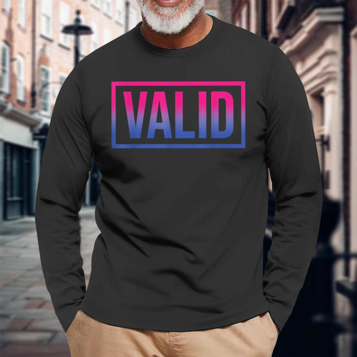 Valid Bisexual Pride Proud Flag Colors Lgbt Bi Idea Long Sleeve T-Shirt T-Shirt Gifts for Old Men