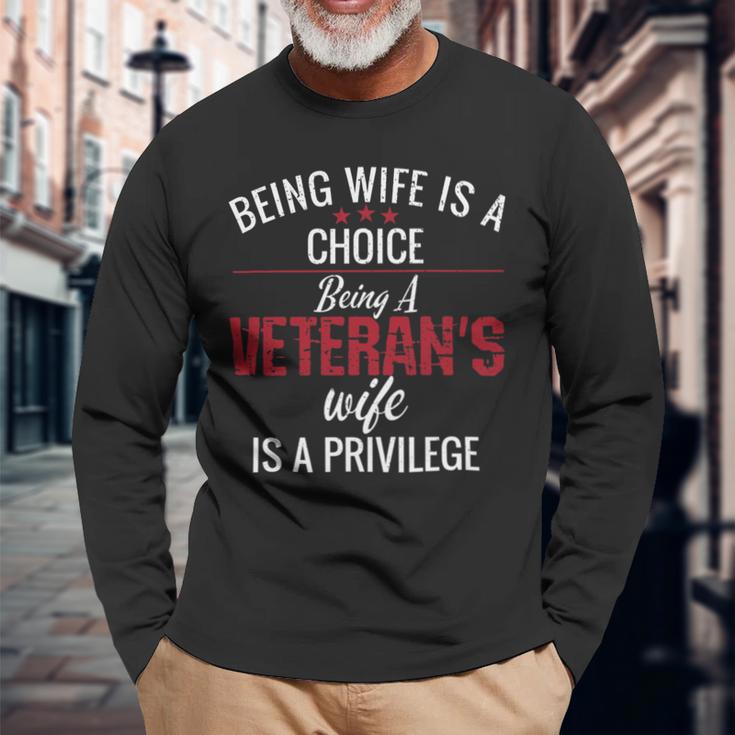 Veteran Veterans Day Veteran Wife Military Long Sleeve T-Shirt Gifts for Old Men