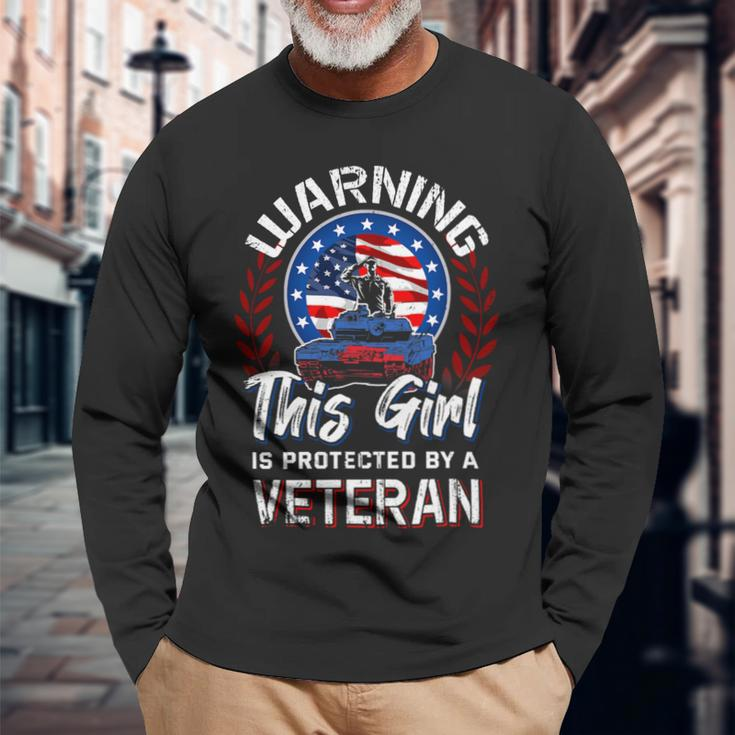 Veteran Vets This Girl Is Protected By A Veteran Independence Veterans Long Sleeve T-Shirt Gifts for Old Men