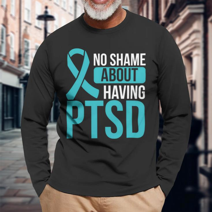 Veteran Vets Soldier Veteran No Shame About Having Ptsd Awareness Veterans Long Sleeve T-Shirt Gifts for Old Men