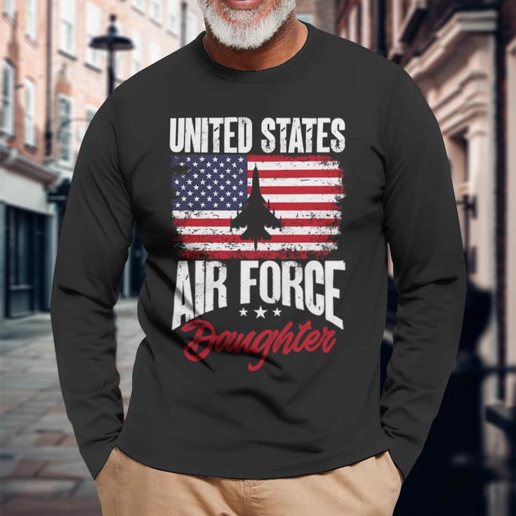 Veteran Vets Us Air Force Veteran United Sates Air Force Daughter 9 Veterans Long Sleeve T-Shirt Gifts for Old Men
